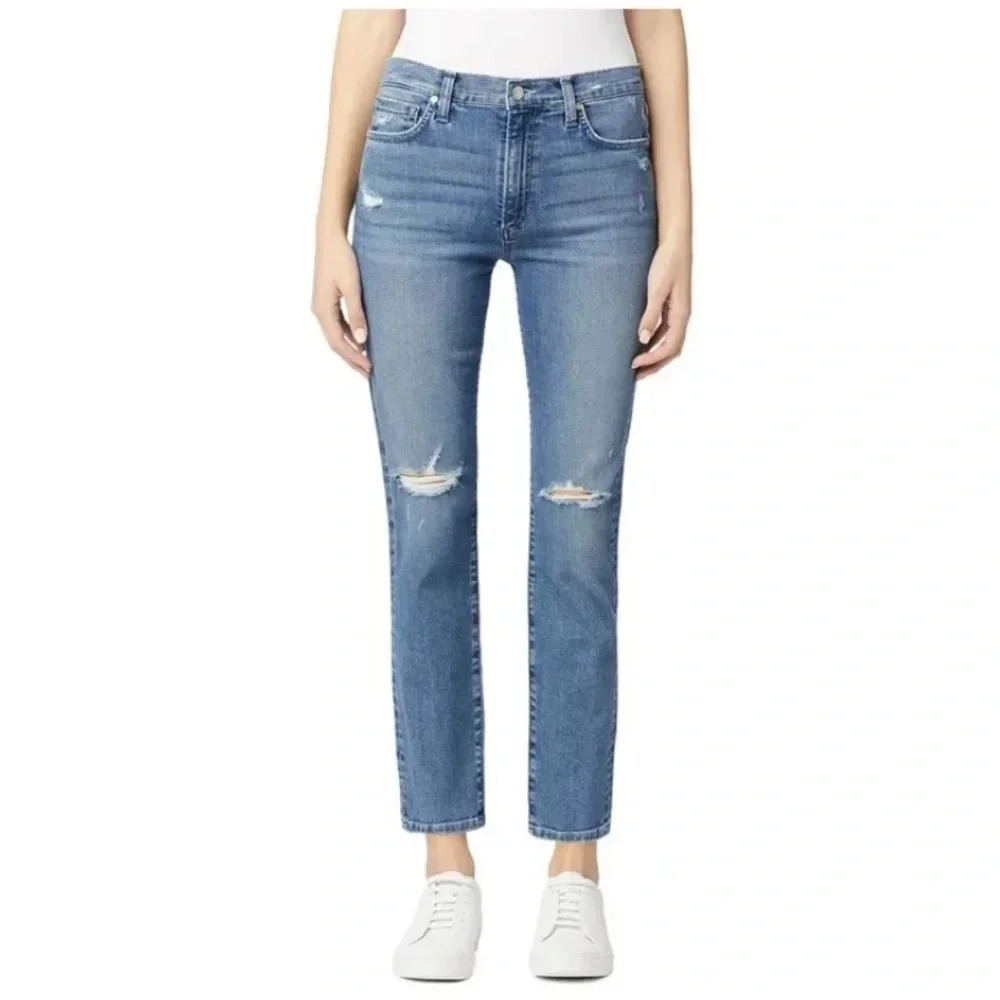 Joe's Jeans Women Lara Distressed Straight Ankle Jeans